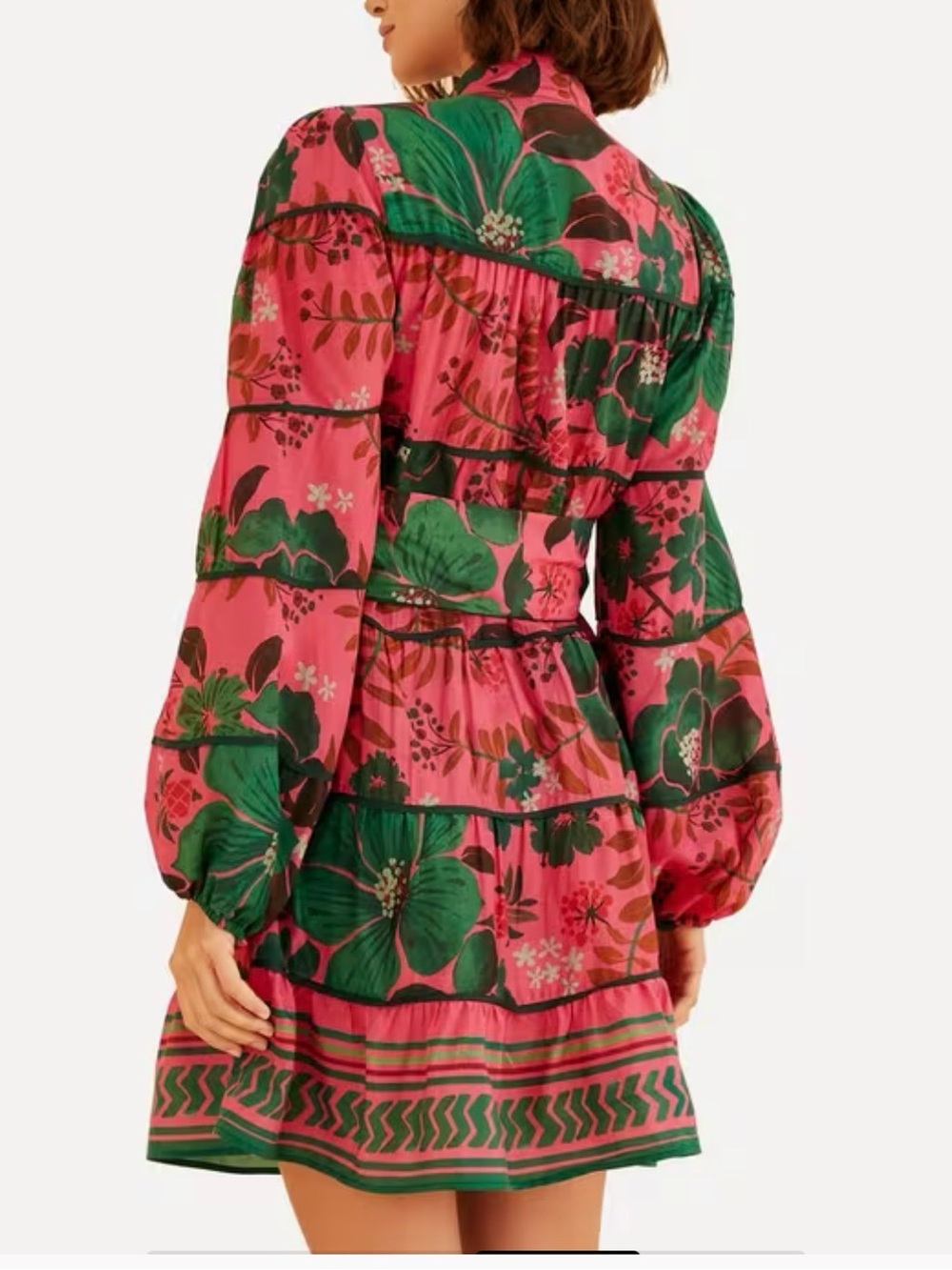 FARM Rio Pink and Green Floral Mini Dress - Picture 2 of 6